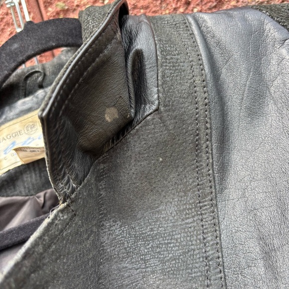 Vintage Leather Jacket Womens Large Maggie Lawrence Sport Edgy Moto Suede Button - Picture 11 of 12